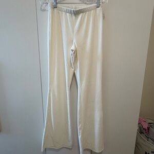 Forever 21, medium, velour, white, cream color, women pants